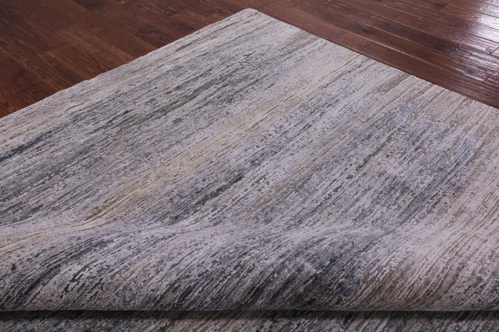 7' 10" X 10' 0" Wool and Silk Modern Handmade Rug Q9039