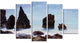"Sharp Rocky Coastline Raykjanes" Wall Art, 60"x32", 5-Panels