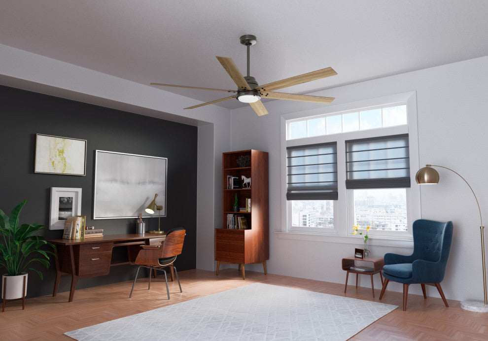 WiFi Gravity Ceiling Fan, LED Light Kit and Handheld Remote, Noble Bronze, 72"