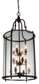 12 Light 17" Drum Shade Chandelier, Oil Rubbed Bronze With Clear Glass