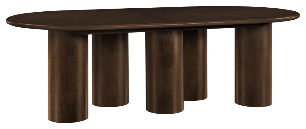 Dolan Rubberwood and Veneer Dining Table, Brown