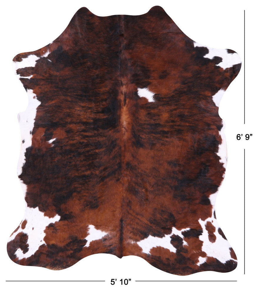 6' 9" X 5' 10" Natural Cowhide Rug C1868