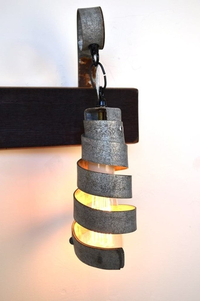 Barrel Ring Vanity Light - Elan - Made from retired CA wine barrel rings