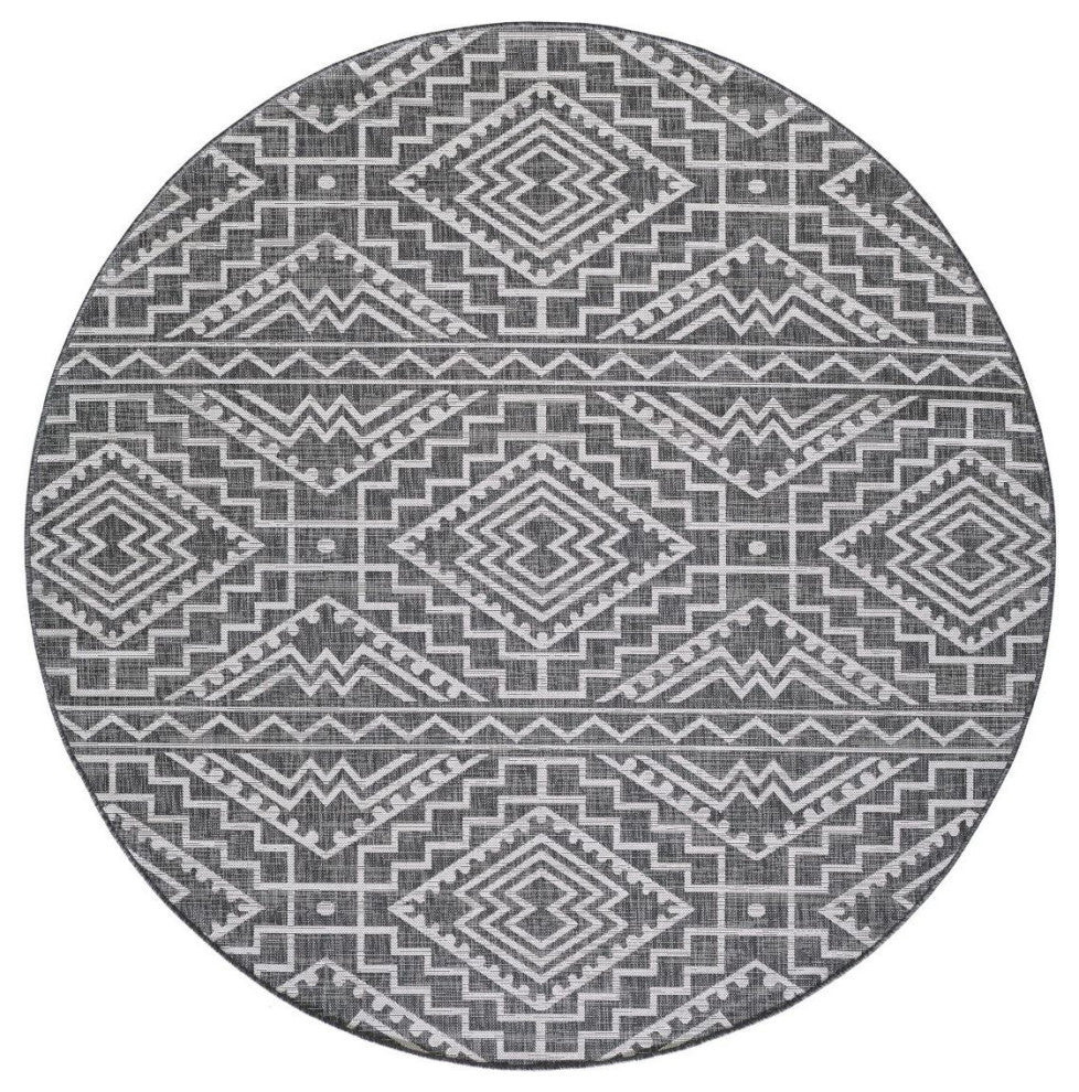 KAS Provo 5780 Black Quinn Area Rug, 7'10" Round