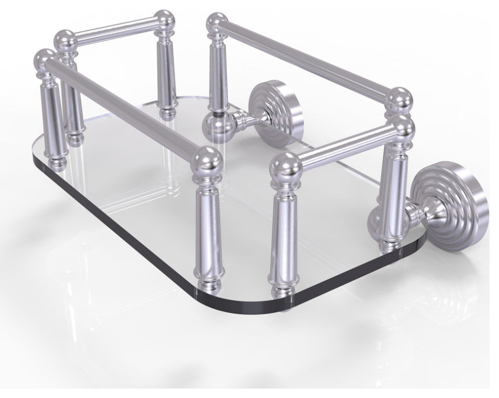 Waverly Place Wall-Mount Glass Guest Towel Tray, Satin Chrome