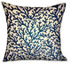 Plutus Sapphire Vines Blue, cream Floral Luxury Throw Pillow, 20"x20"