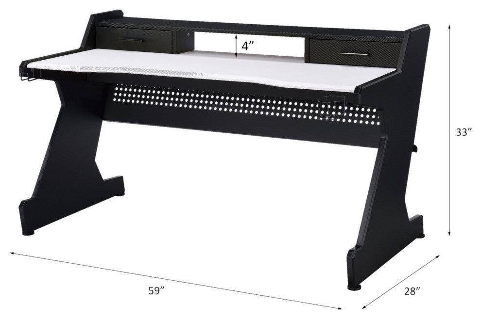 Acme Bigga Gaming Table Black and White Finish