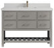 Parker 48 Single Sink Bath Vanity in Elephant Skin Gray  2" Carrara Quartz