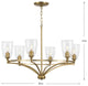 Parkhurst Collection Six-Light Brushed Bronze Clear Glass Chandelier Light