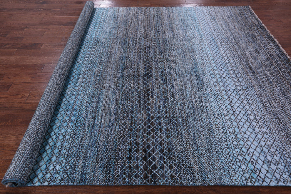 8' 1" X 9' 11" Savannah Grass Wool & Silk Handmade Rug - Q15447