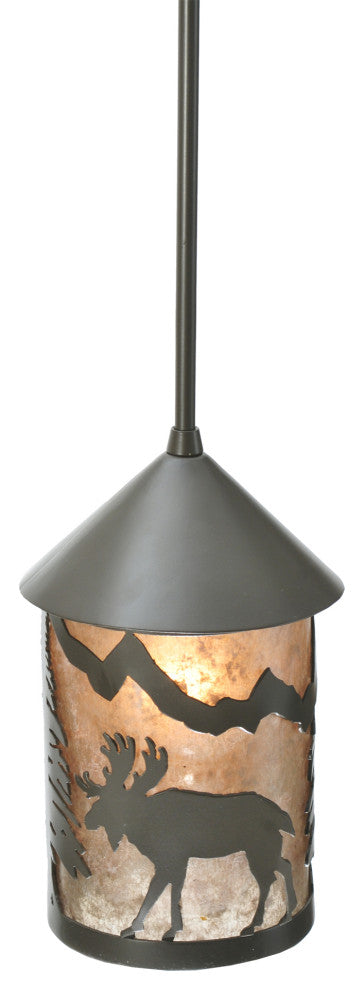 6 Wide Lone Moose Lantern Mini Pendant
