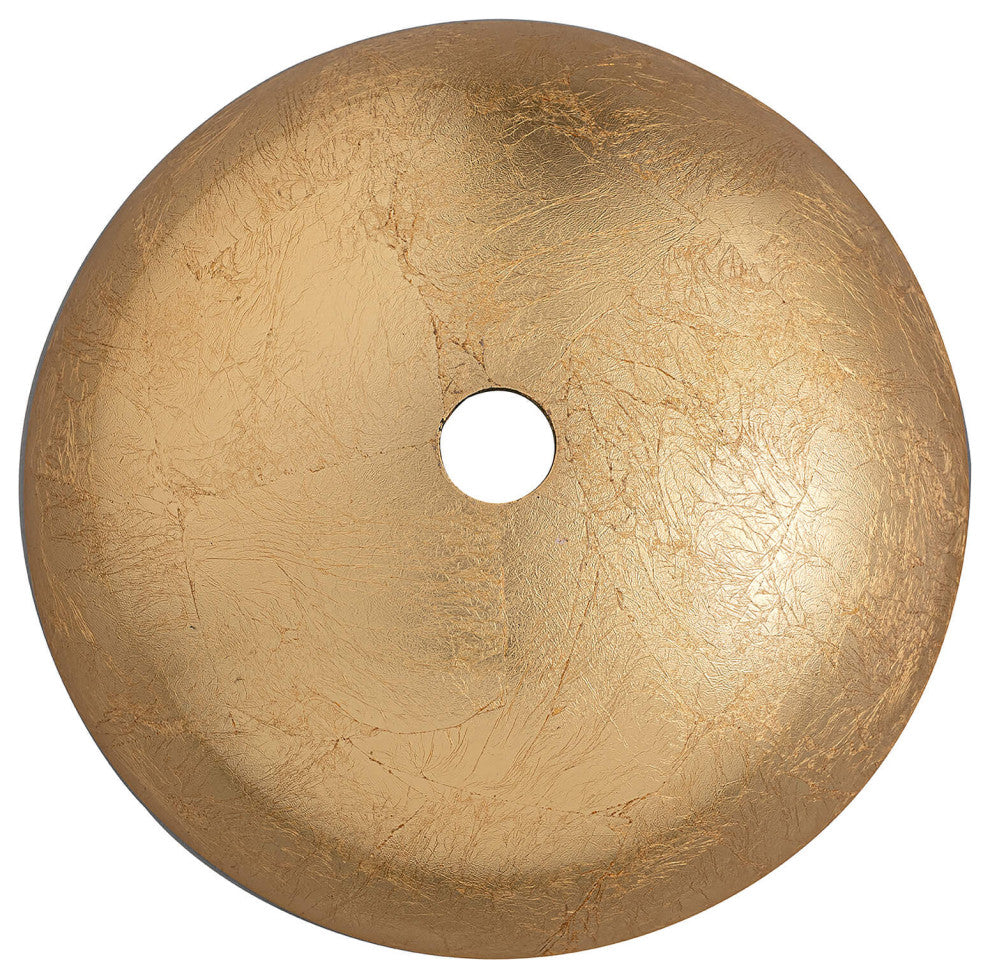 Fine Fixtures Modern Glass Vessel Round 16x16, Gold