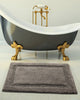 Bath Rug Cotton Solid Color Regency Pattern, Gray, 50"x30"
