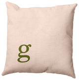26"x26" Modern Monogram Decorative Throw Pillow, Olive