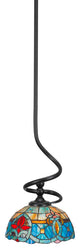 Capri 1-Light Mini Pendant with Hang Straight Swivel, Matte Black/Sierra Art