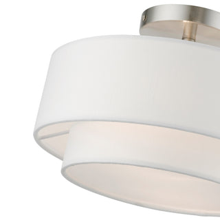 Livex Lighting 47151 Meridian 2 Light 12"W Flush Mount Drum - Brushed Nickel
