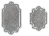 Allure Collection Absorbent Cotton Machine Washable Rug, 2-Piece Set, Gray