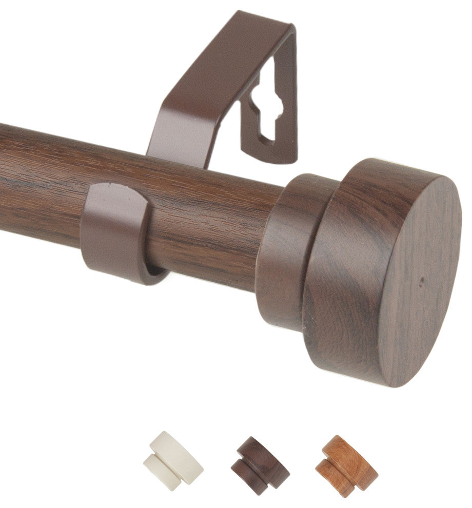 Callum 1" Diameter Curtain Rod, Dark Walnut, 120-170"