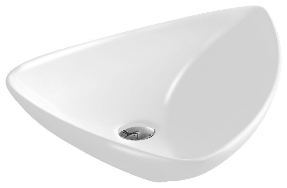 Fine Fixtures White Vitreous China Triangular Vessel Sink