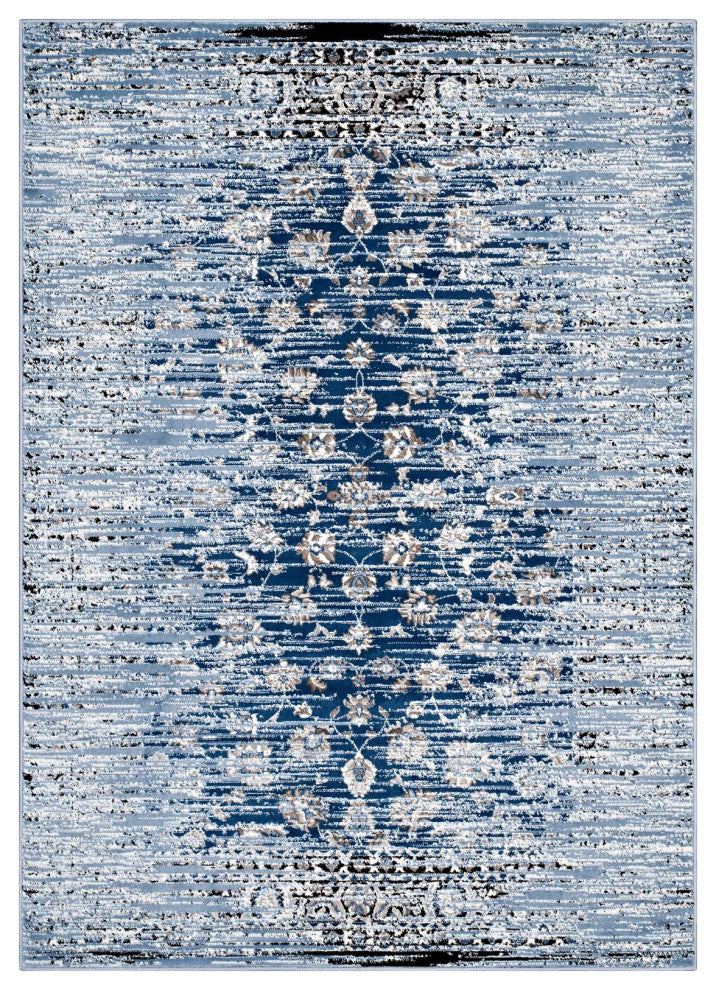 Chiara Distressed Floral Lattice Contemporary 8x10 Area Rug R-1131A-810