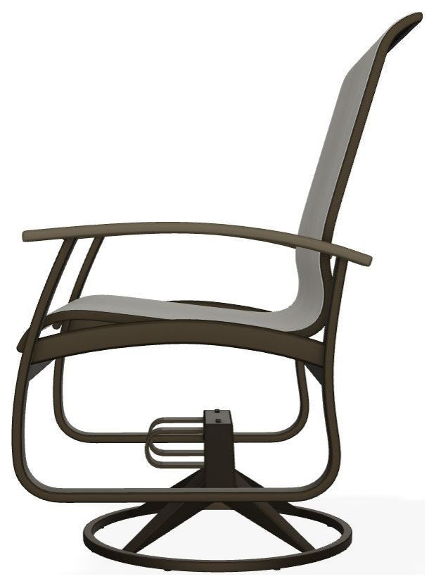 Belle Isle Sling Outdoor Swivel Rocker, Alloy/Beachwood