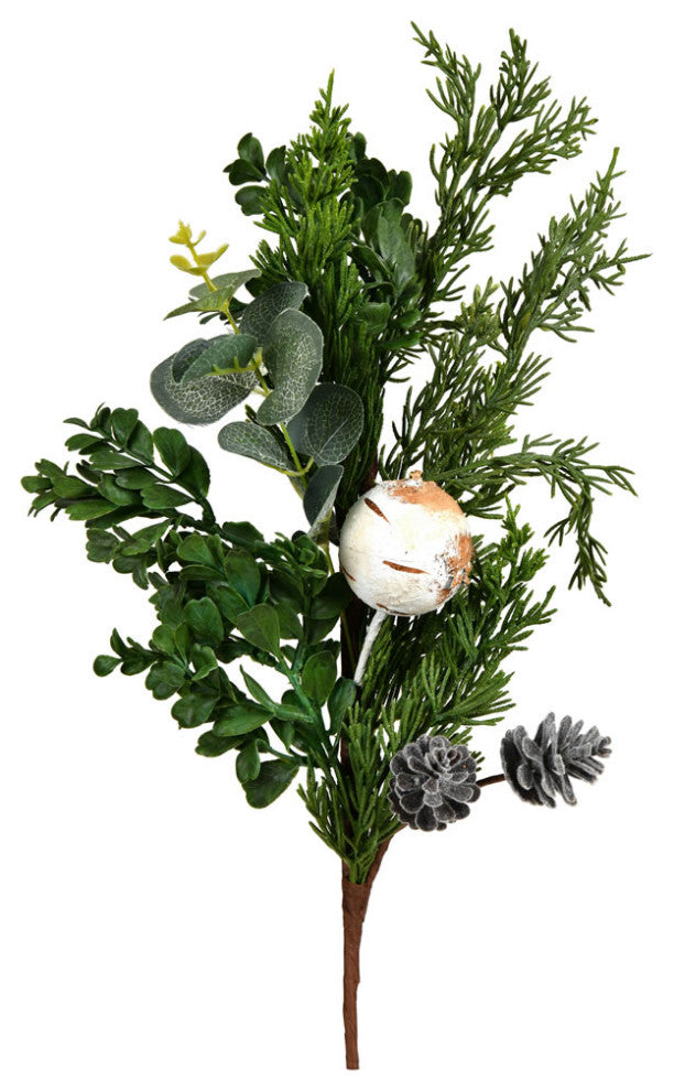 Vickerman Rl191917 17" Green Cypress Blend Artificial Christmas Pick, Pack of 3
