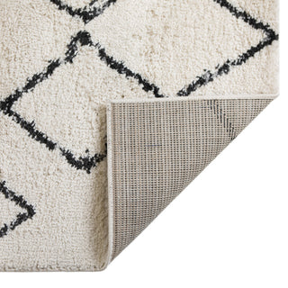 Aspen Shag Polypropylene Area Rug, Cream/Gray, 2'2" X 10'