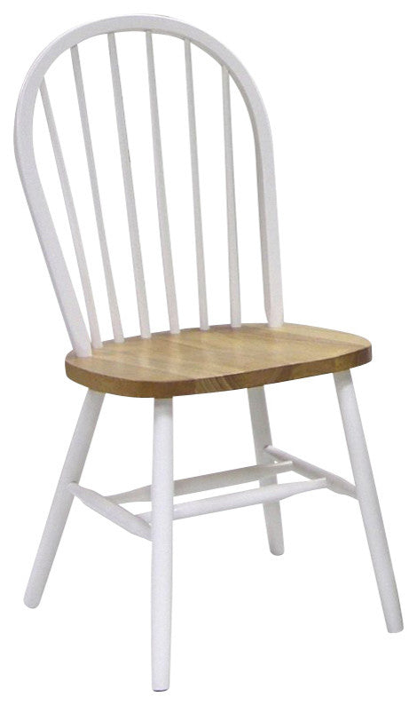 International Concepts Spindleback Windsor Dining Chair in Natural and White