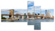 Summer Day Brooklyn Bridge, Cityscape Canvas Print, 60"x32", 5 panels