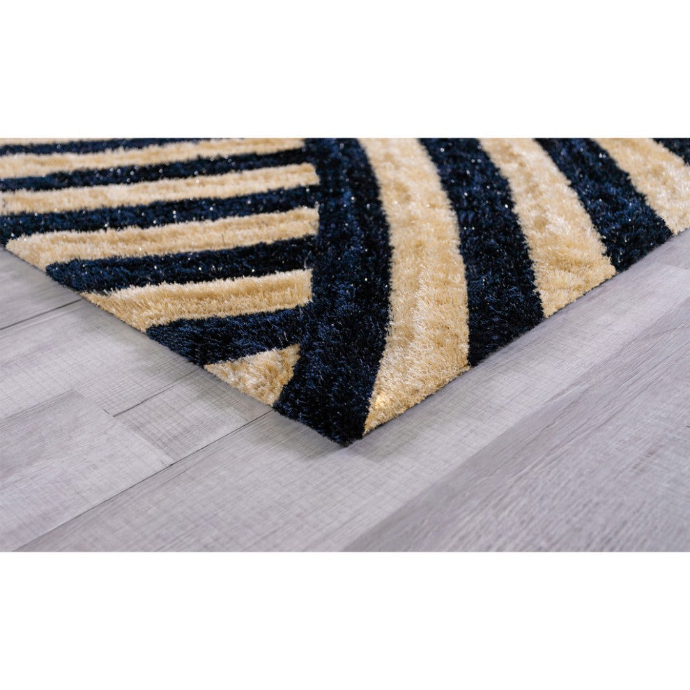 5 x 7 Beige and Black Geometric Illusion Area Rug