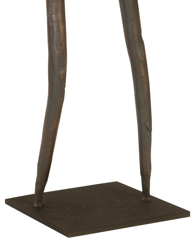 Abstract Figure on Metal Base, Bronze Finish, Arm Up