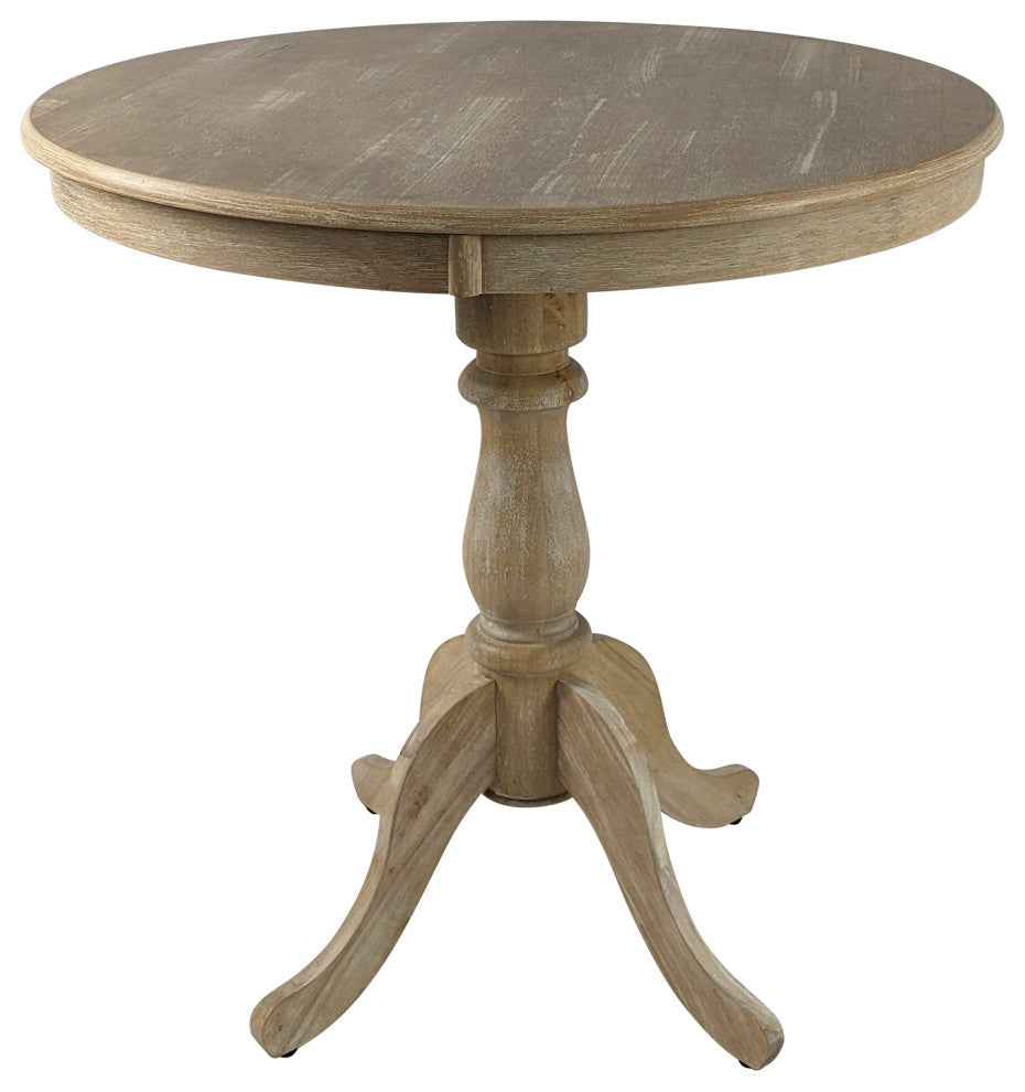 Fairview 36" Round Pedestal Bar Table, Natural Driftwood