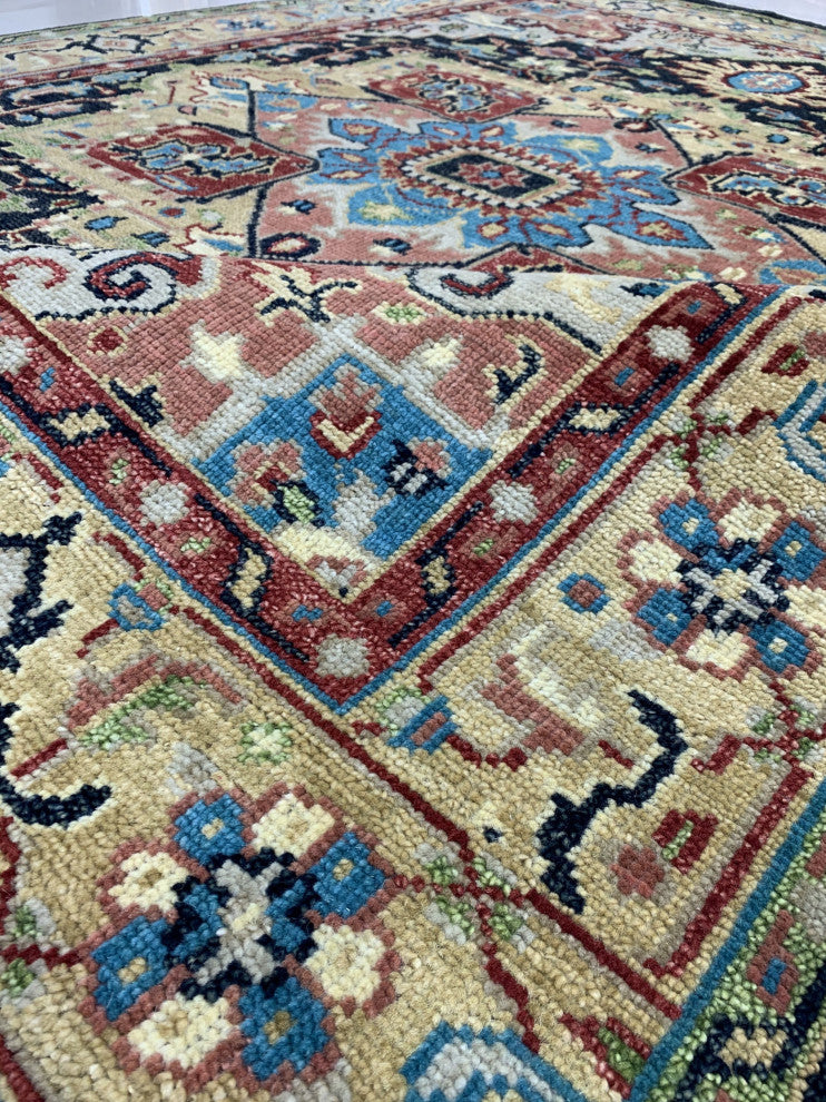 Navy / GOLD Traditional Classic Heriz Serapi Area Rug