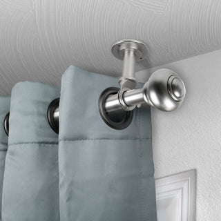 Dani Ceiling 1" Curtain Rod/Room Divider, Satin Nickel, 28-48"