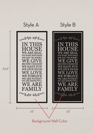 In This House Wall Decal, House Rules Decal, Black, Style B