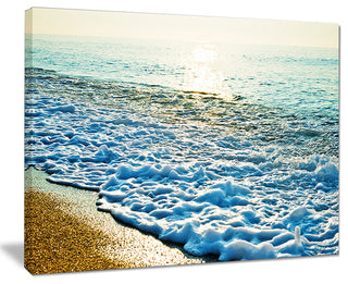"Bright Blue Tranquil Seashore" Beach Canvas Wall Art, 20"x12"