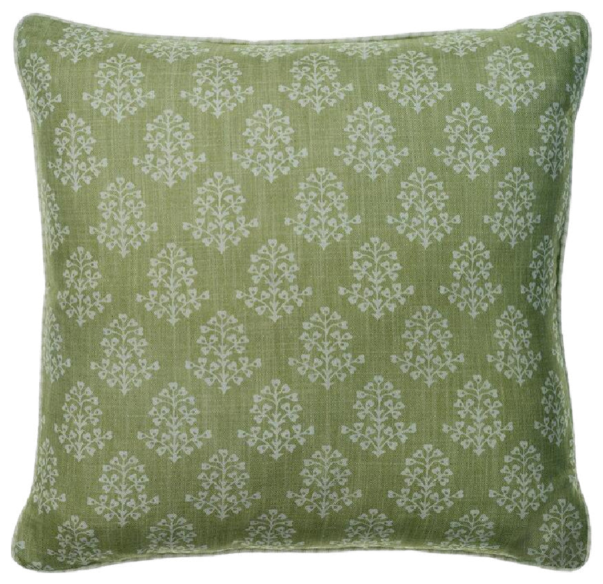 Floral Print Throw Pillow | Andrew Martin Sprig, Green