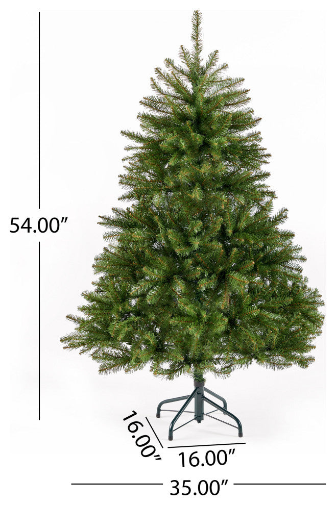 4.5-foot Fraser Fir Pre-Lit or Unlit Light Hinged Artificial Christmas Tree, Unl