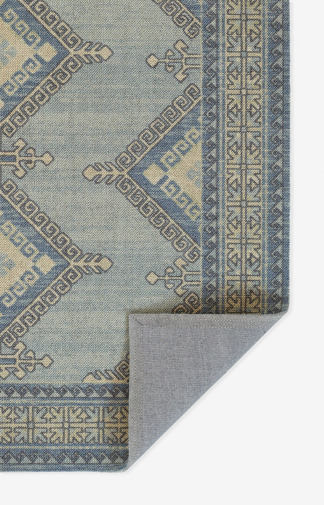 Momeni Anatolia Wool and Nylon Blue Area Rug 6'6" X 9'