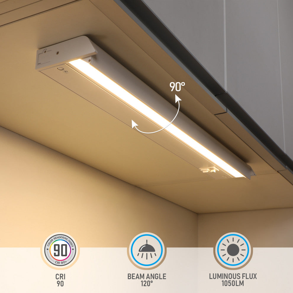 4 Pack 22" LED 3CCT Under Cabinet Light Dimmable 3000K/4000K/5000K Selectable