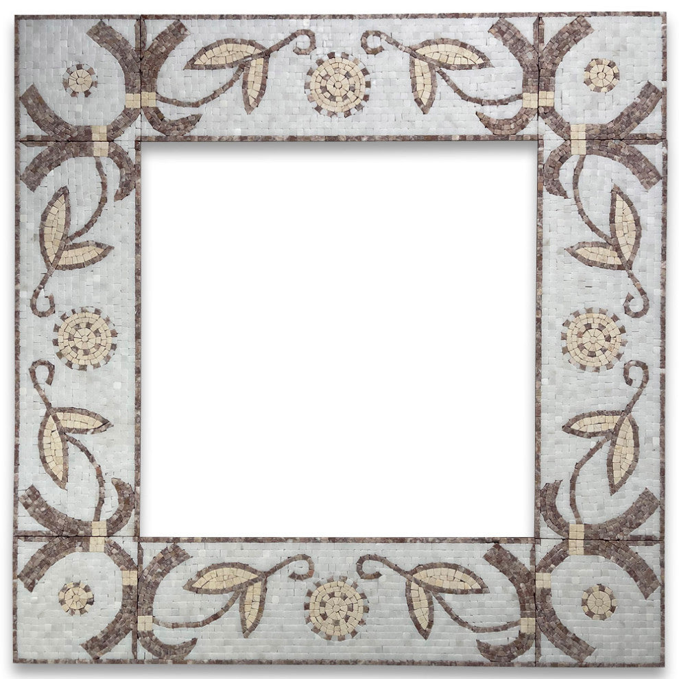 Marble Mosaic Border Listello Tile Dandelion Rojo 6.9x21.7 Tumbled, 1 piece