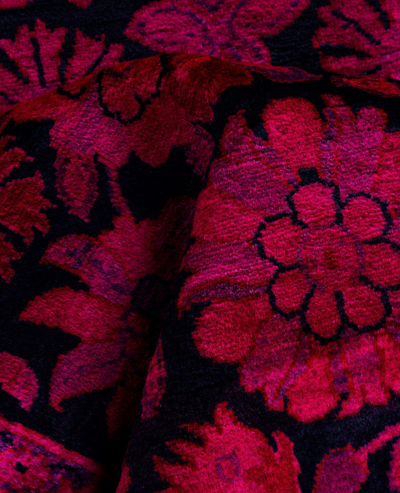 Overdyed One-of-a-Kind Hand-Knotted Area Rug Pink, 4' 1" x 6' 4"