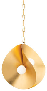 Corbett Peony 4 Light Small Pendant 330-18-GL, Gold Leaf