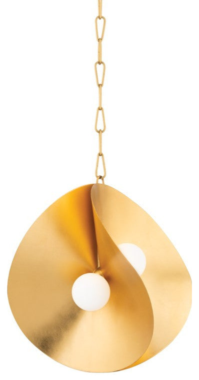 Corbett Peony 4 Light Small Pendant 330-18-GL, Gold Leaf