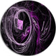 Billowing Smoke Purple In Black, Abstract Digital Round Wall Art, 11"