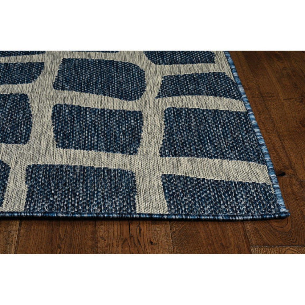 KAS Provo 5763 Blue/Gray Bedrock Area Rug, 7'10"x10'10"