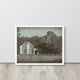 Patriotic Barn in Field Vintage Black and White Framed Photo Wall Art Print, White, 16" X 20"