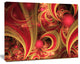 Pink Symmetrical Fractal Pattern, Large Floral Canvas Art Print, 60x40