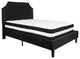Brighton Full Size Tufted Platform Bed-Black Fabric With Pocket Spring Mattress