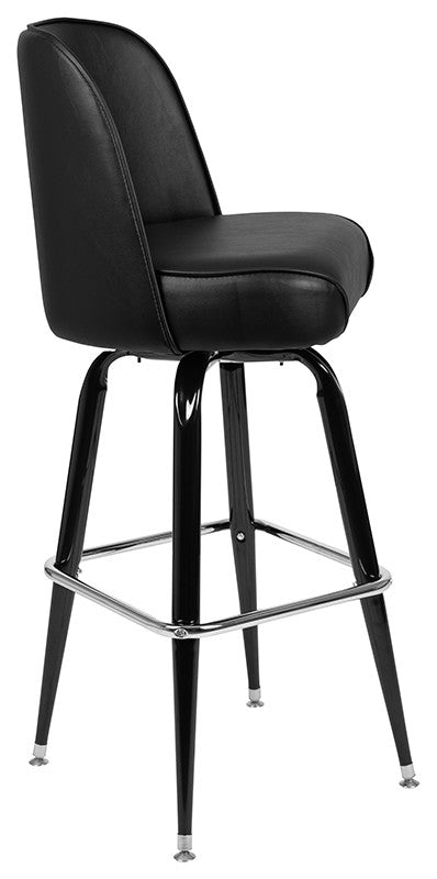Flash Furniture Metal Barstool With Swivel Bucket Seat In Black